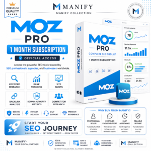 Moz Pro 1 Month Subscription with Keyword Research Rank Tracking Domain Authority and SEO Audit Tools
