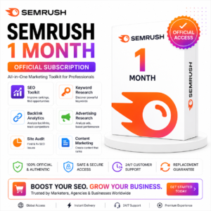Semrush 1 Month Subscription Official SEO Toolkit for Keyword Research and Competitor Analysis